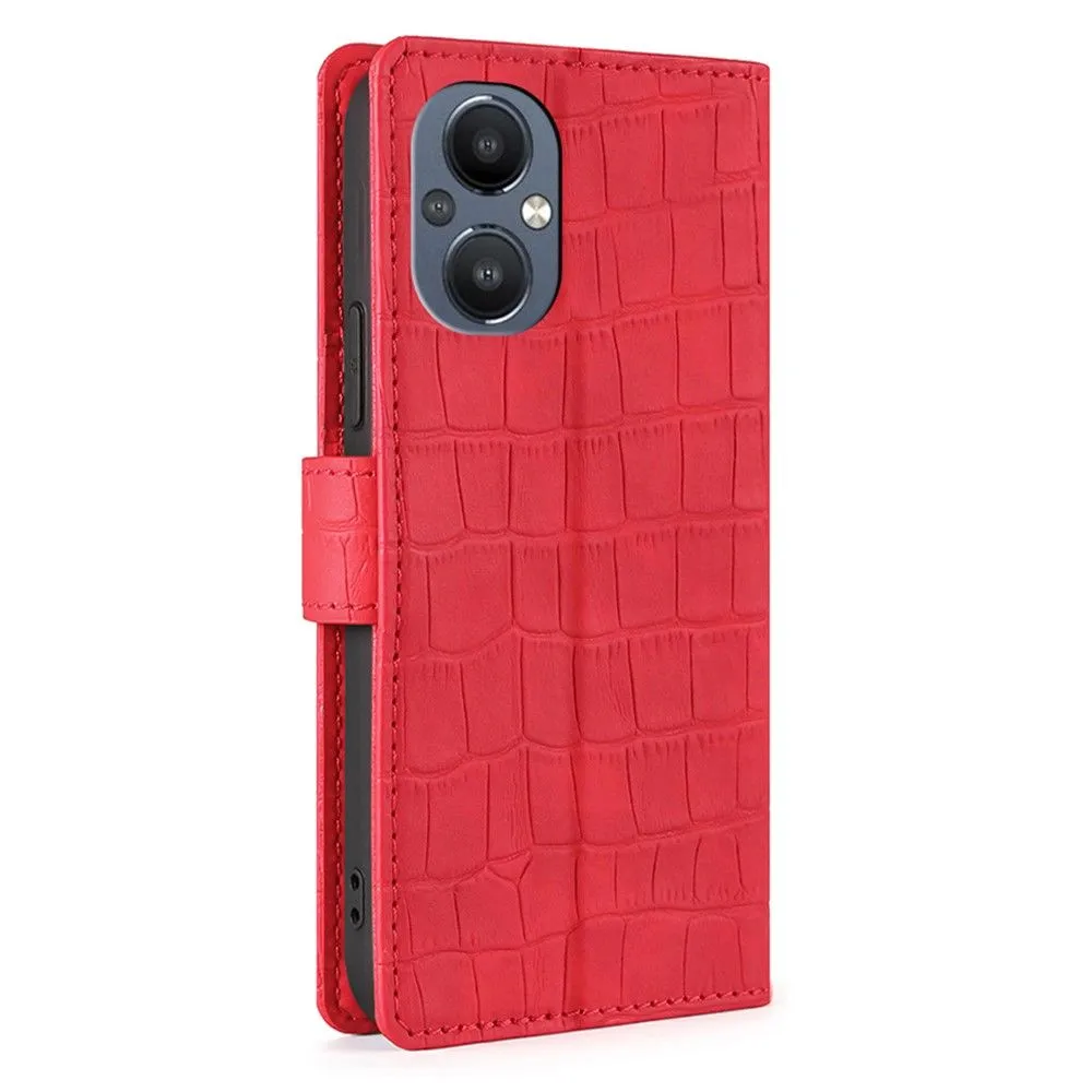 Crocodile textured leather case for OnePlus Nord N20 5G - Red