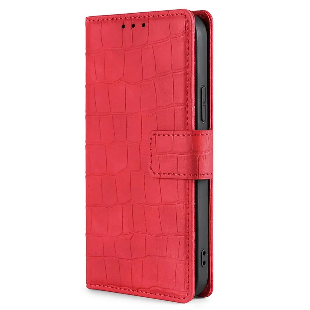 Crocodile textured leather case for OnePlus Nord N20 5G - Red