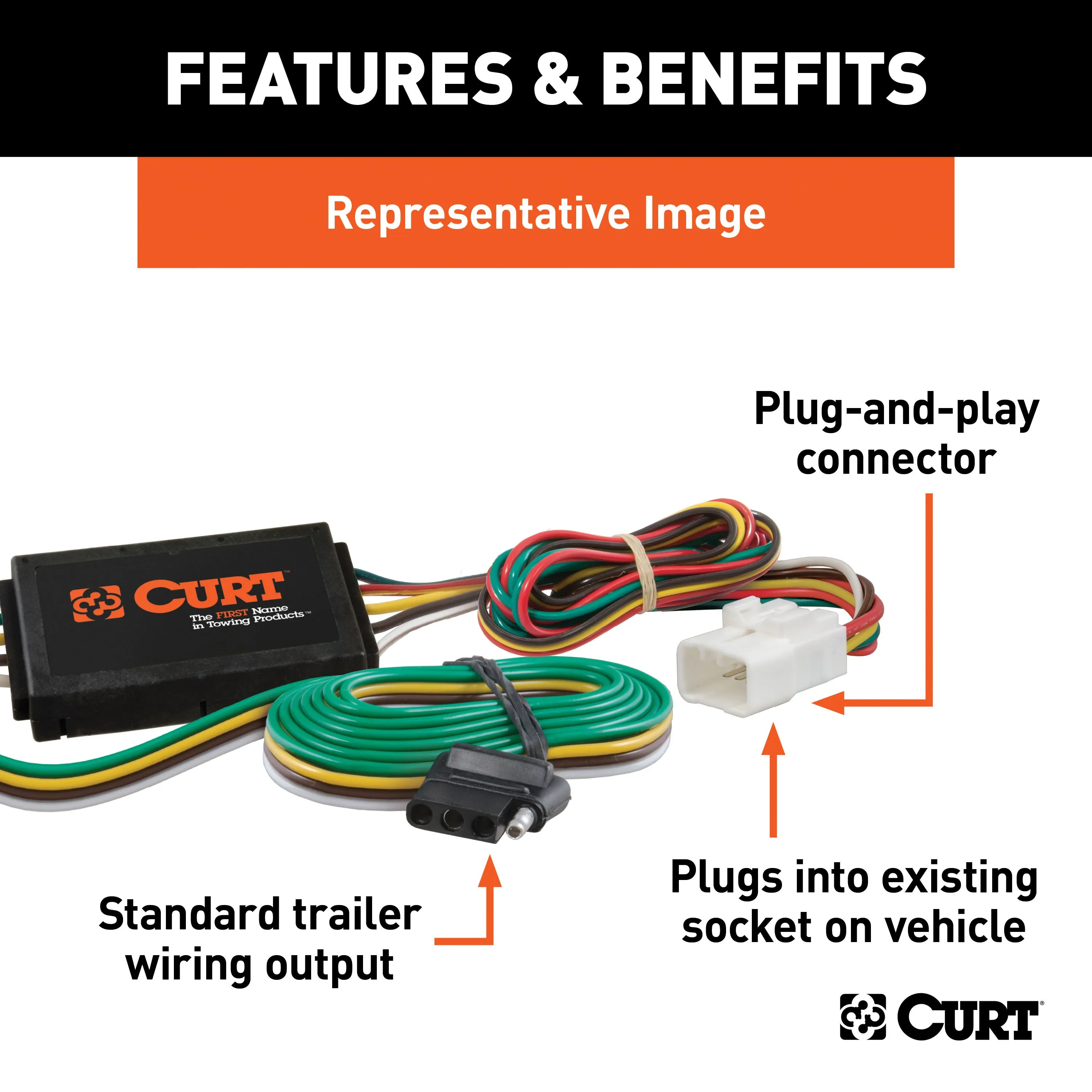 CURT 55106 Custom 4-Flat; Select Honda CR-V; OEM Tow Package Required