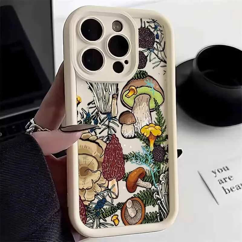 Cute Phone Cases For iPhone 13, 12, 11, XS, X, XR, 7, 8, Plus - Colorful Mushroom - Silicone Cover - TSP229