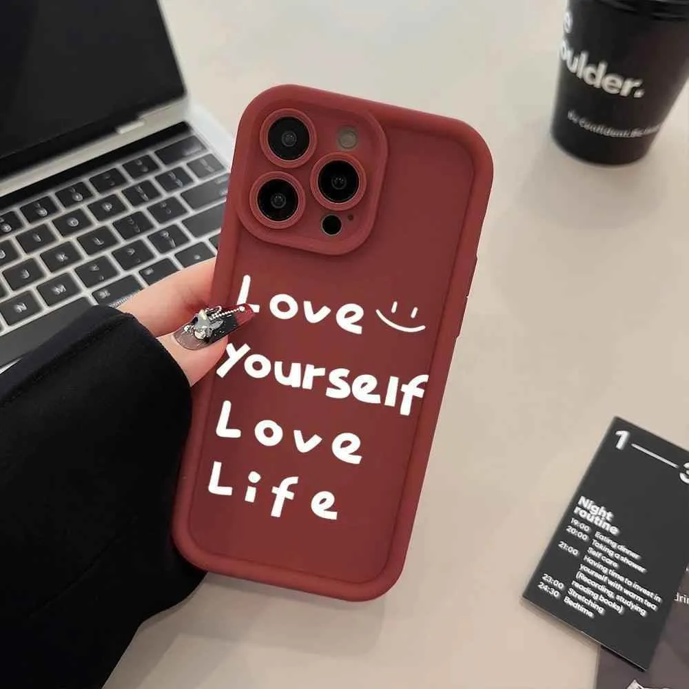 Cute Phone Cases For iPhone 15 Pro Max, 14, 13, 12, 11, XS, X, XR, 7, 8, 15 Plus, and SE 2022 - Life Slogan - Candy Cover - TSP227