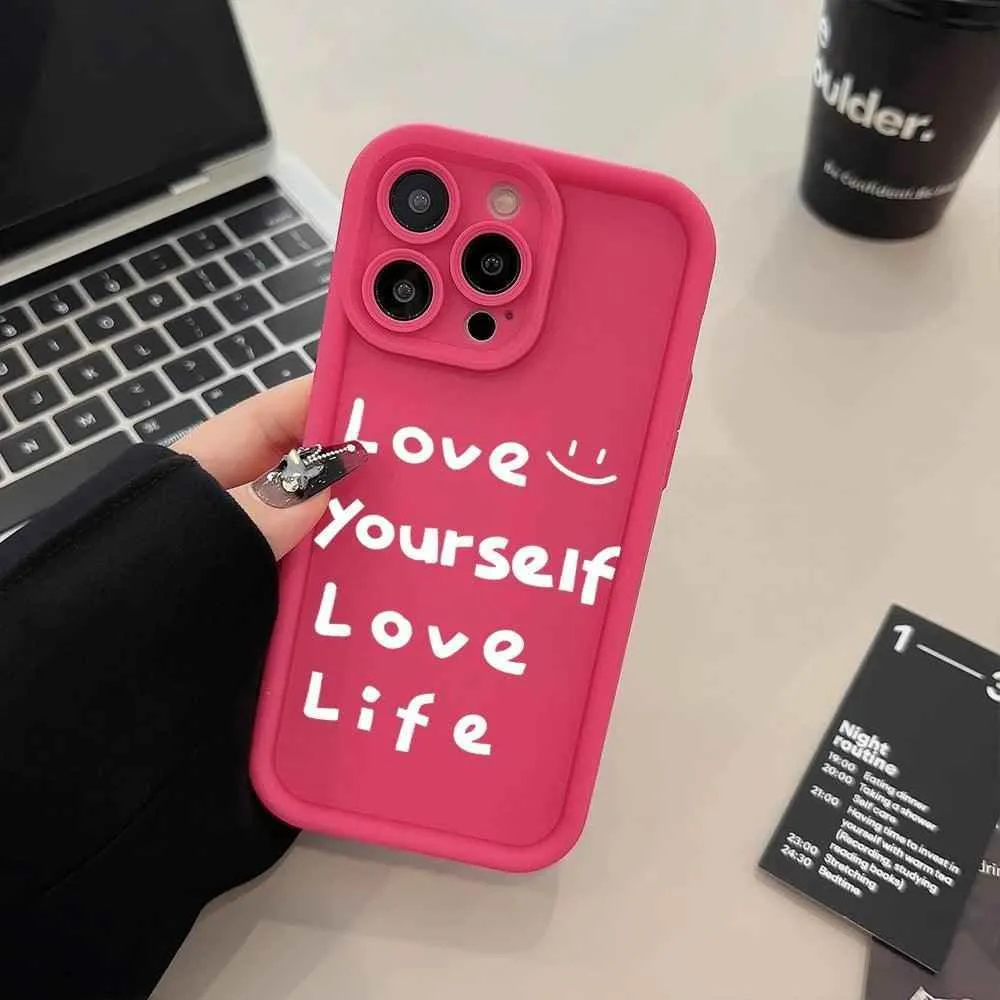 Cute Phone Cases For iPhone 15 Pro Max, 14, 13, 12, 11, XS, X, XR, 7, 8, 15 Plus, and SE 2022 - Life Slogan - Candy Cover - TSP227