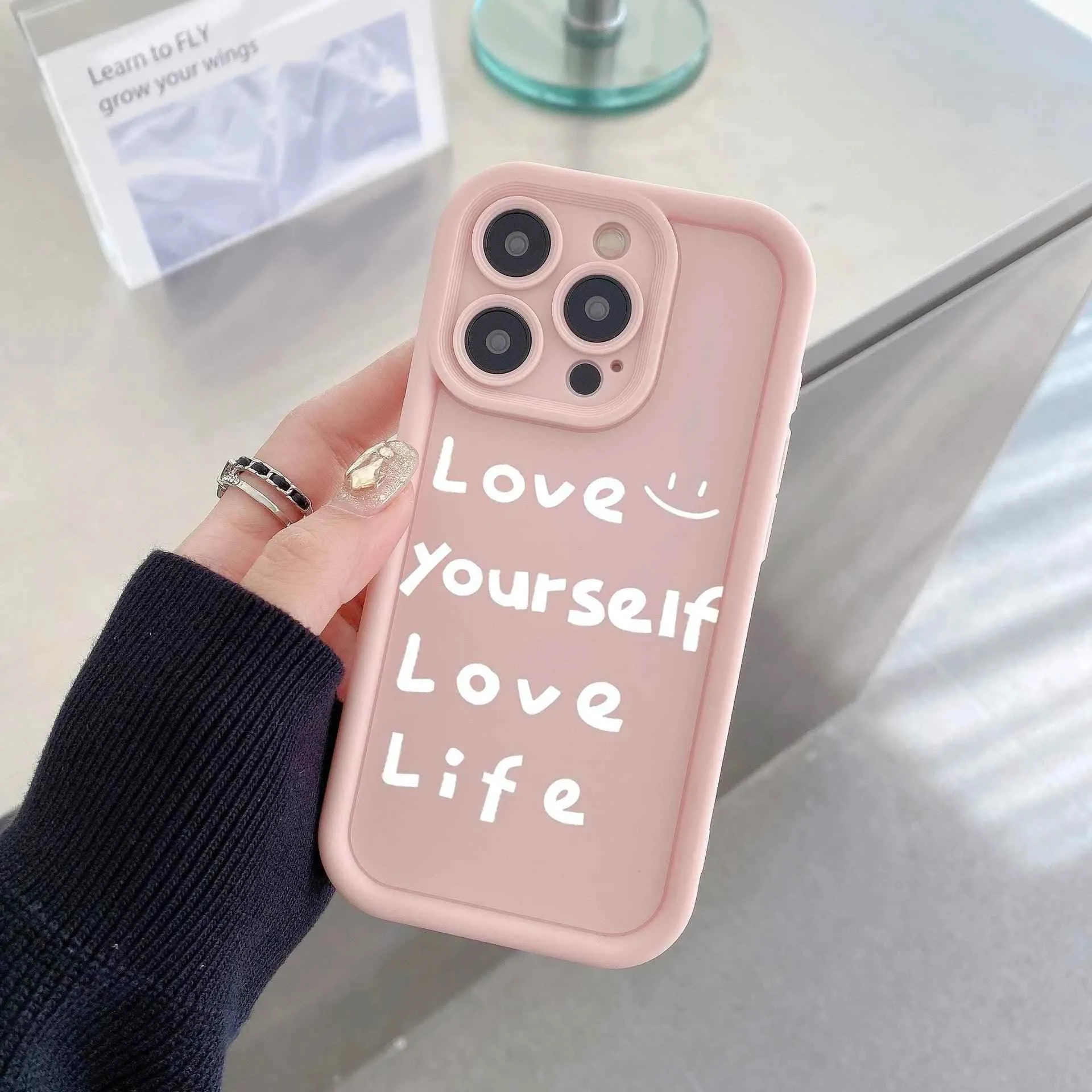 Cute Phone Cases For iPhone 15 Pro Max, 14, 13, 12, 11, XS, X, XR, 7, 8, 15 Plus, and SE 2022 - Life Slogan - Candy Cover - TSP227