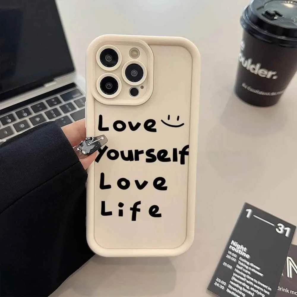 Cute Phone Cases For iPhone 15 Pro Max, 14, 13, 12, 11, XS, X, XR, 7, 8, 15 Plus, and SE 2022 - Life Slogan - Candy Cover - TSP227