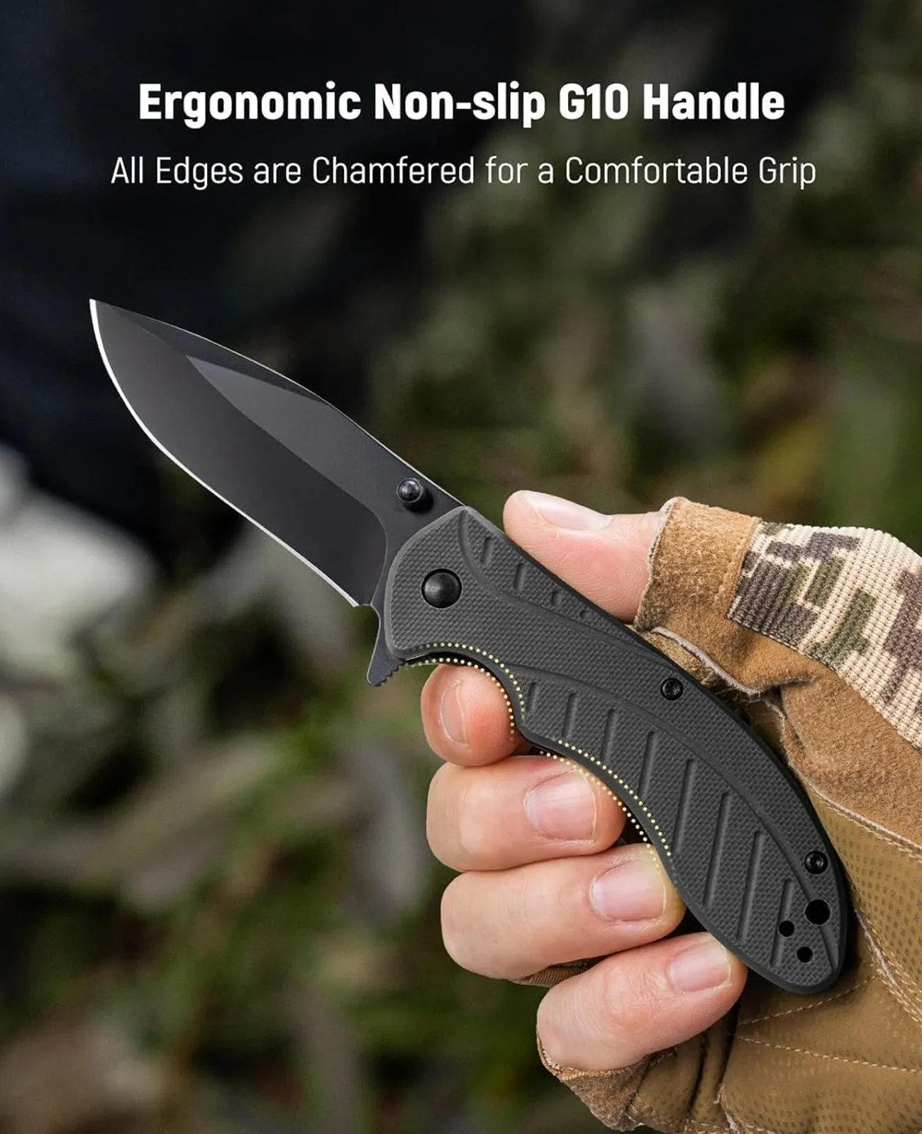 CVLIFE 2.99'' G10 Handle Pocket Folding Knife for Men & Women