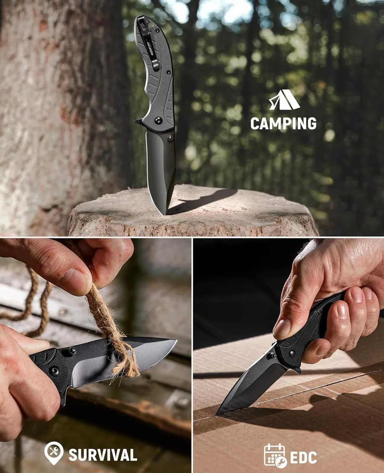 CVLIFE 2.99'' G10 Handle Pocket Folding Knife for Men & Women