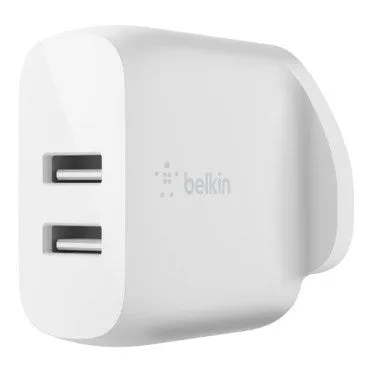 Dual Usb-A Wall Charger 12W Wht