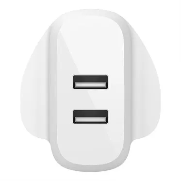 Dual Usb-A Wall Charger 12W Wht