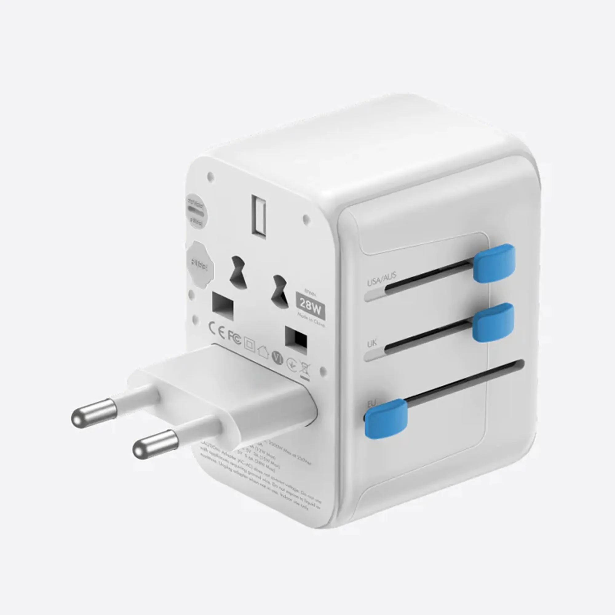 Energea GoPort Travel Adapter - 28W, 2 USB-A , 3 USB-C - Carry case included (Barcode : 6957879461682 )