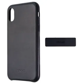 Ercko Leather Hard Case & Small Magnet Holder for iPhone XS / X - Black