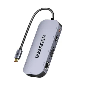 Essager 11-in-1 Multi-functional USB-C Hub with 1000mbps Ethernet