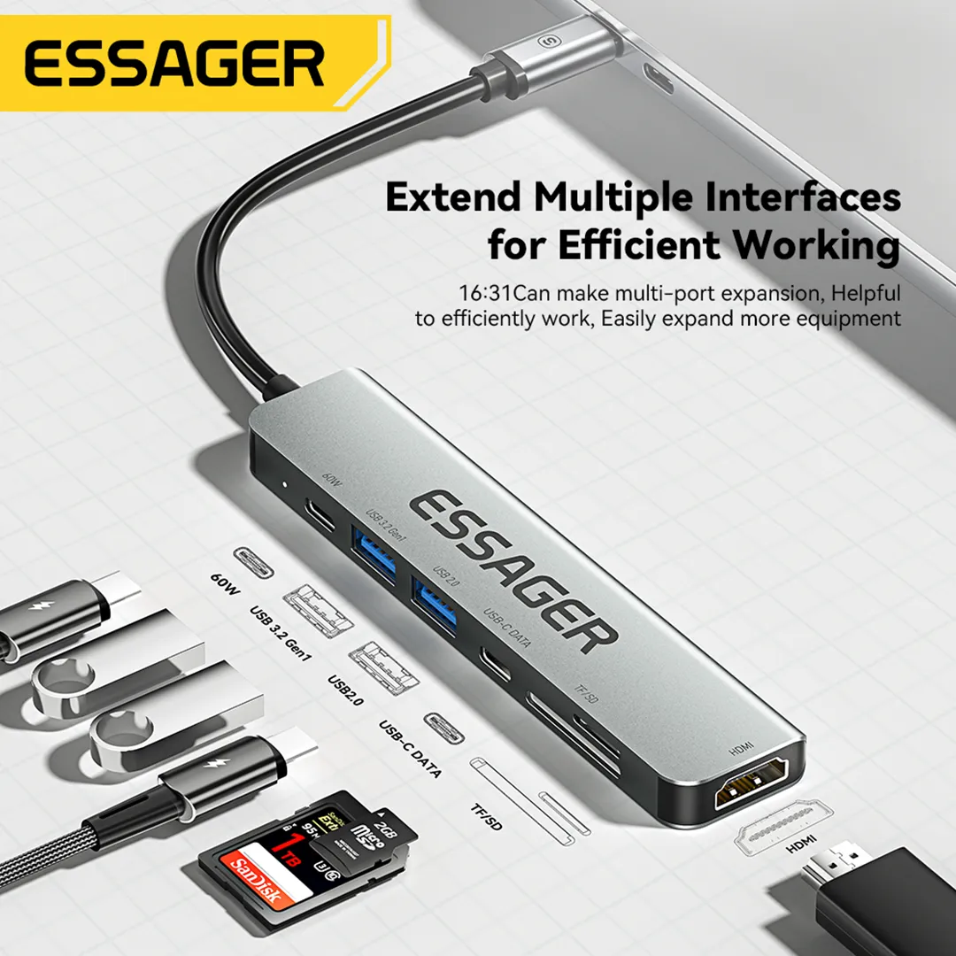 Essager 7-in-1 USB-C Hub with 4K HDMI Output