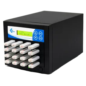 EZ Dupe 1 to 15 USB Duplicator - Flash Media Cloner & Eraser (DoD Compliant) EZDUSB15T