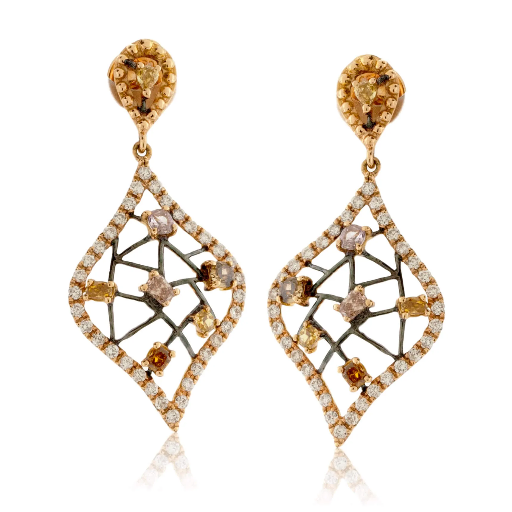 Fancy Color Diamond Dangle Earrings