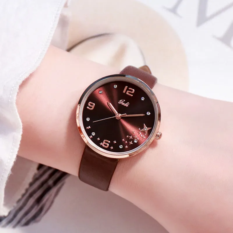 Fashion big dial leather women's watches