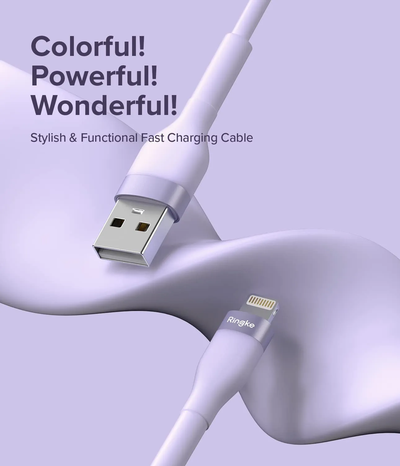 Fast Charging Pastel Cable | USB Type A to Lightning |  1.2m  Black