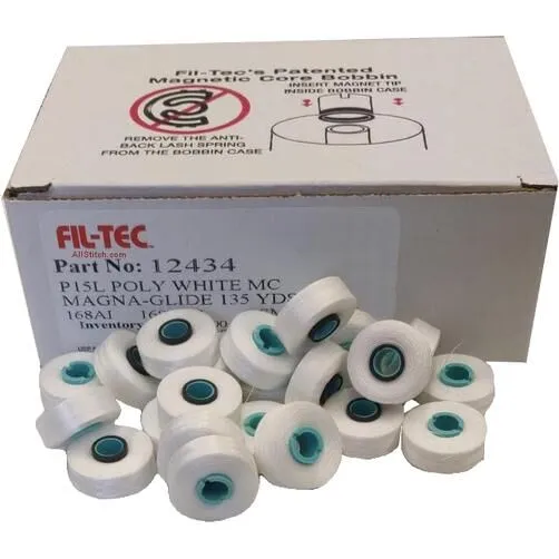 Fil-Tec Magna-Glide Embroidery Bobbins Box of 100 - Style L White