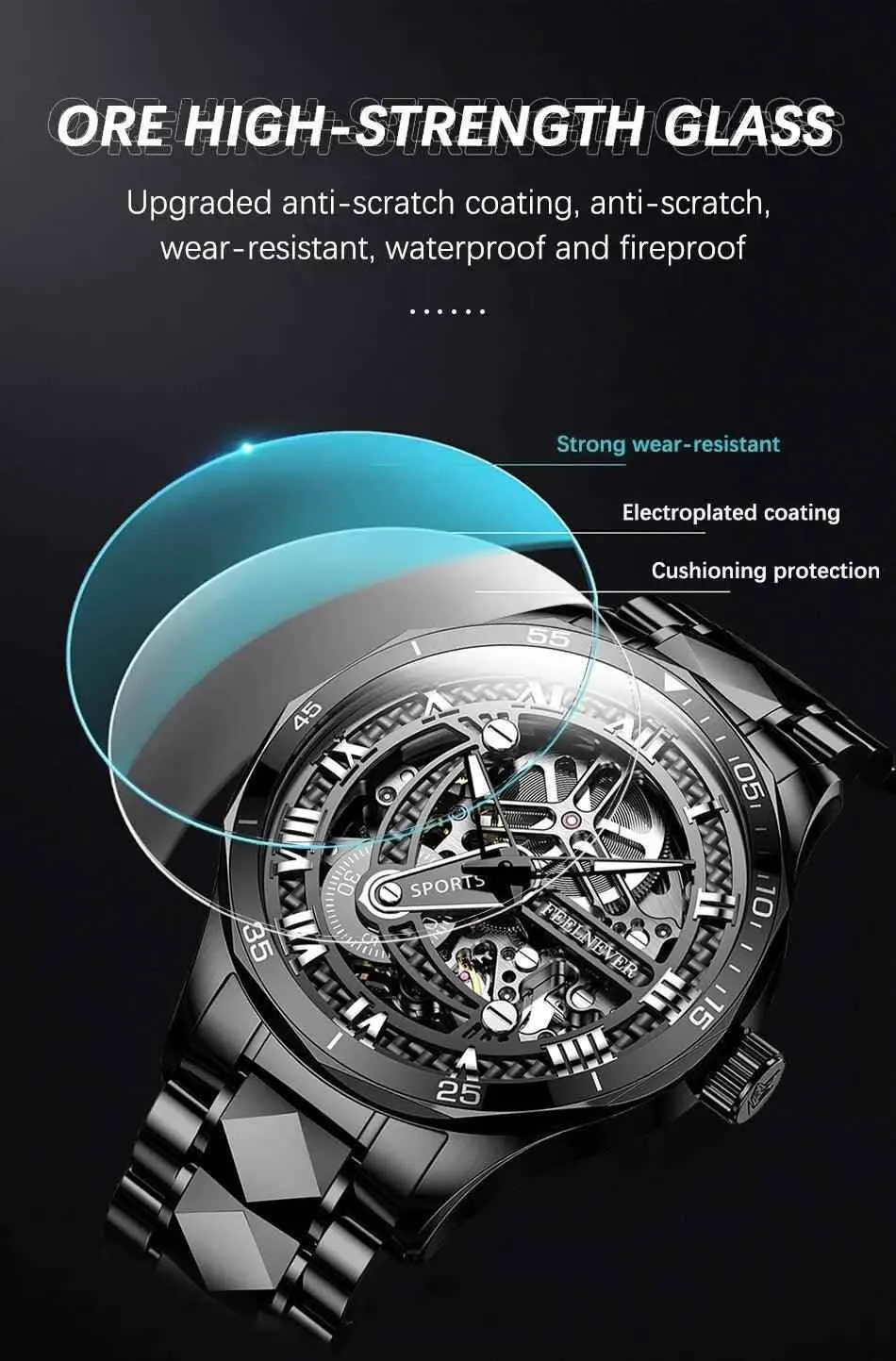 FN1807 Men's Casual Sport Mechanical Wristwatch: Simple and Fashionable