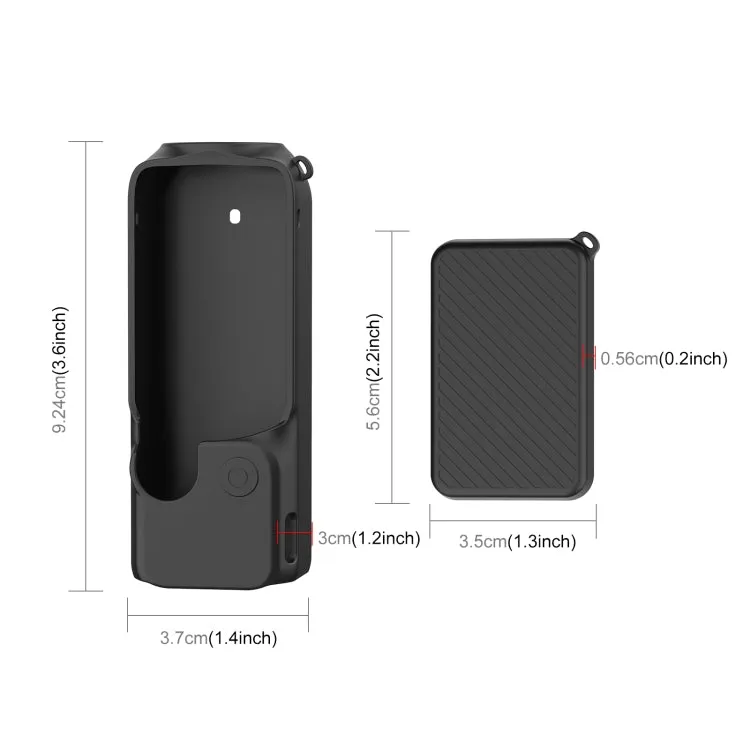 For DJI OSMO Pocket 3 PULUZ  2 in 1 Silicone Cover Case Set with Strap (Black)