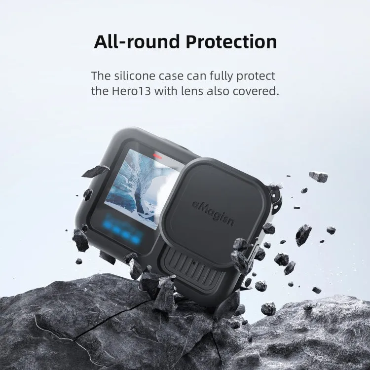 For GoPro HERO13 Black AMagisn Silicone Case Protective Cover(Black)