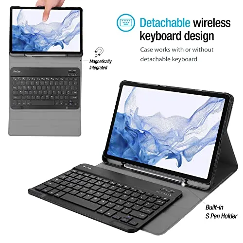 Galaxy Tab S7 Plus/ Tab S7 FE/ Tab S8 Plus 12.4 Case with Detachable Keyboard | ProCase