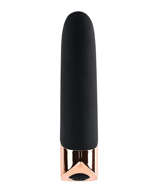 Gender X The Gold Standard Rechargeable Silicone Bullet - Black-rose Gold