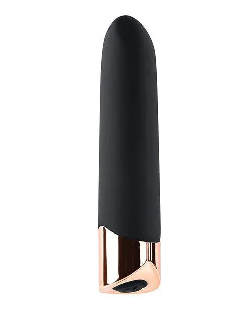 Gender X The Gold Standard Rechargeable Silicone Bullet - Black-rose Gold