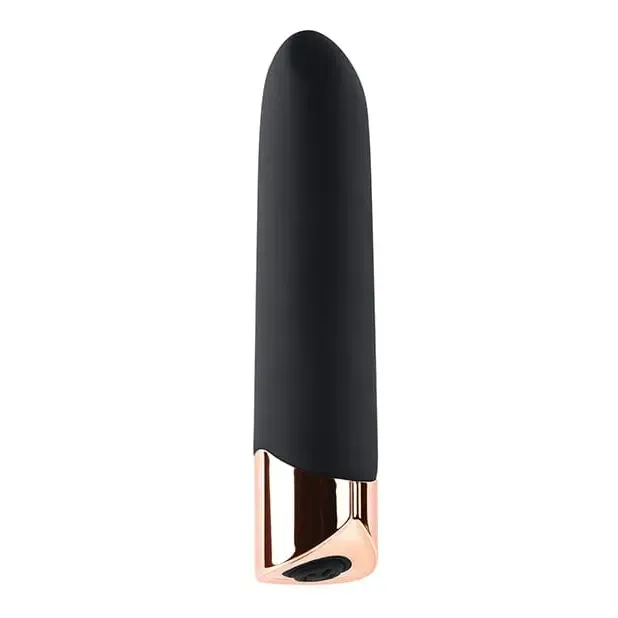 Gender X The Gold Standard Rechargeable Silicone Bullet - Black/rose Gold