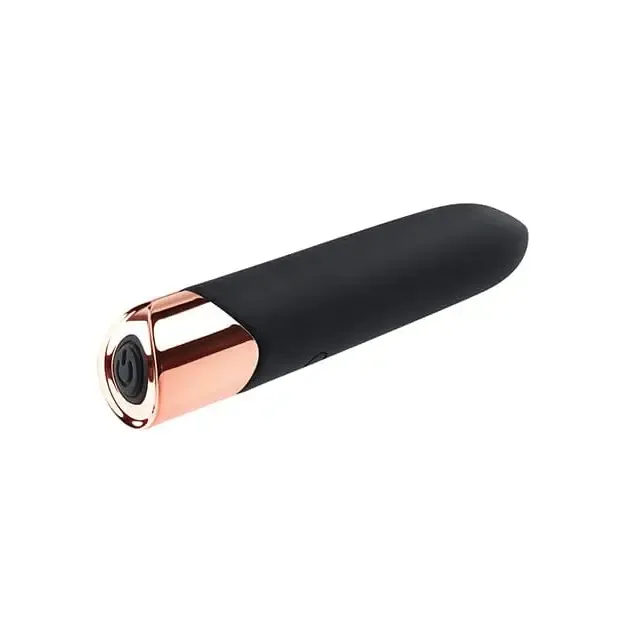 Gender X The Gold Standard Rechargeable Silicone Bullet - Black/rose Gold