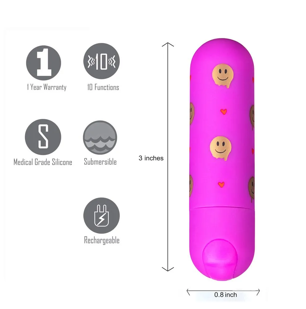 Giggly Super Charged Mini Bullet W- Smiley Face Pattern