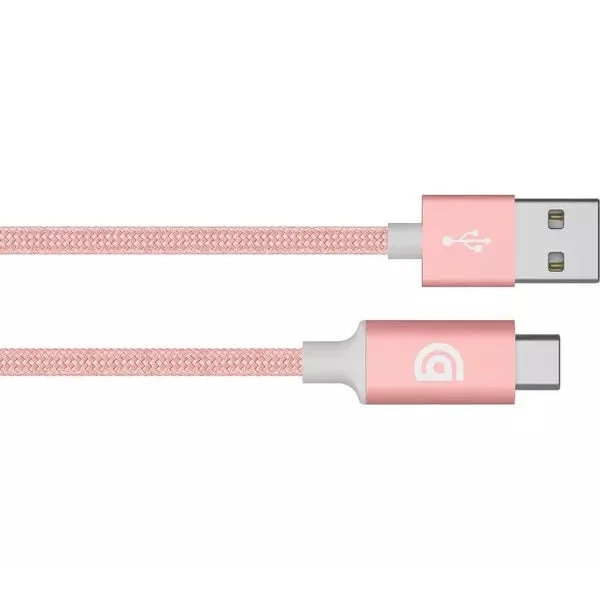 Griffin Nylon Braided Charge/Sync USB-A to USB-C Cable 1m/3.2ft long - Rose Gold