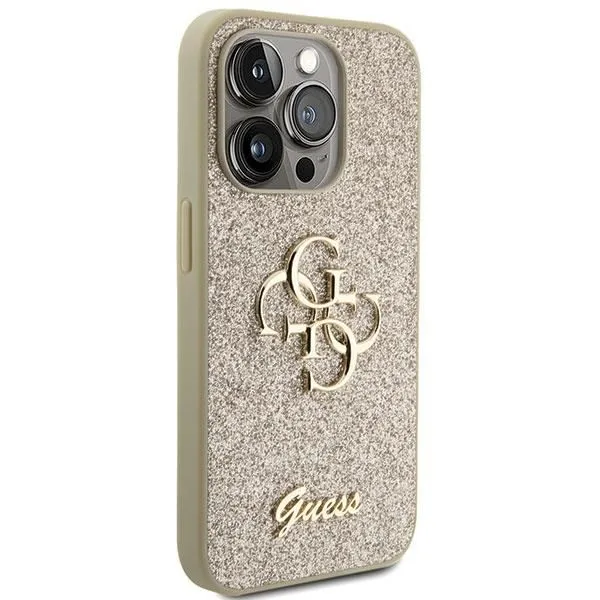 Guess Glitter Script Big 4G Case for iphone 15 Pro 6.1" Gold - GUHCP15LHG4SGD