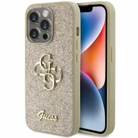 Guess Glitter Script Big 4G Case for iphone 15 Pro 6.1" Gold - GUHCP15LHG4SGD