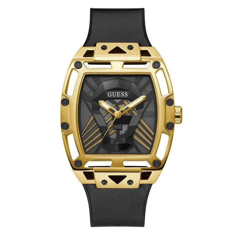 GUESS Mens Black Gold Tone Multi-function Watch GW0500G1