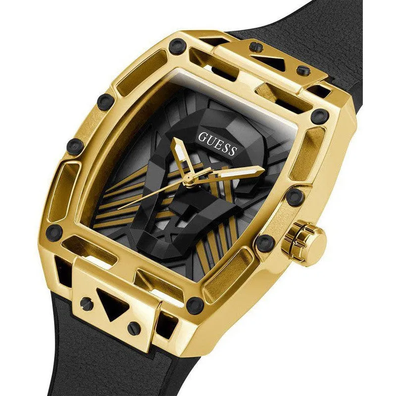 GUESS Mens Black Gold Tone Multi-function Watch GW0500G1