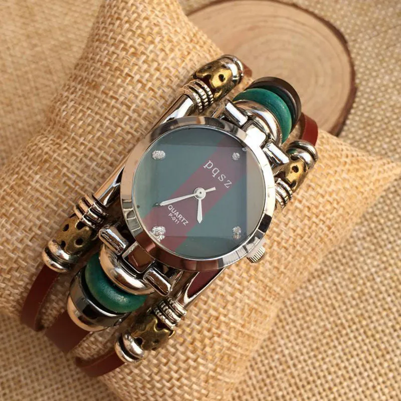 Hot sell Fashion Watch Women Ethnic Style Retro Leather Strap Watches High Quality Quartz Watch Clock relogio feminino