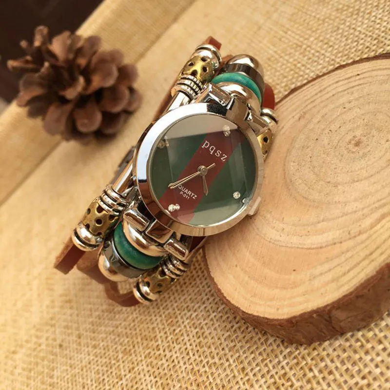 Hot sell Fashion Watch Women Ethnic Style Retro Leather Strap Watches High Quality Quartz Watch Clock relogio feminino