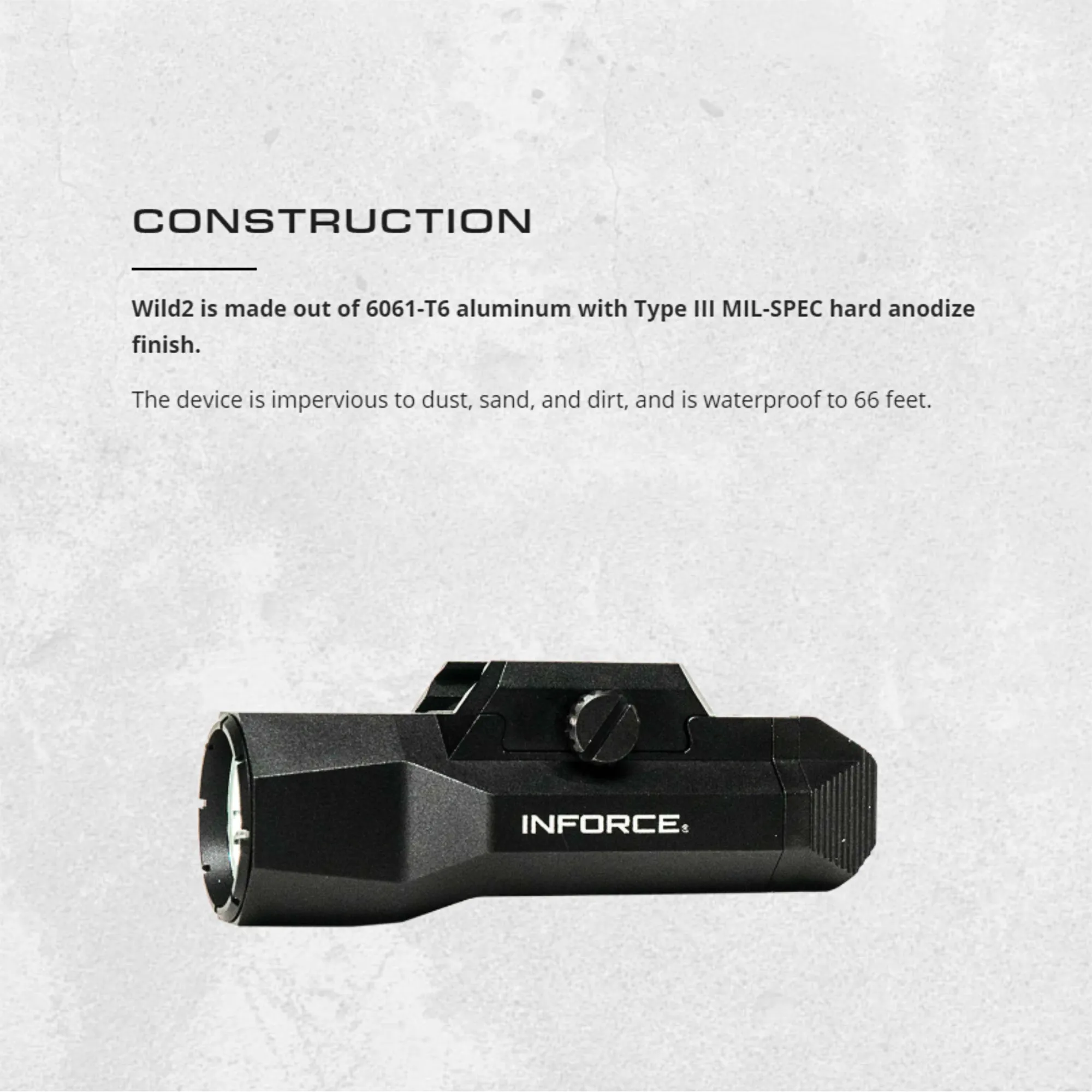 Inforce WILD2 Pistol Mounted Light, White Light, 1000 Lumens, WLD2-05-1