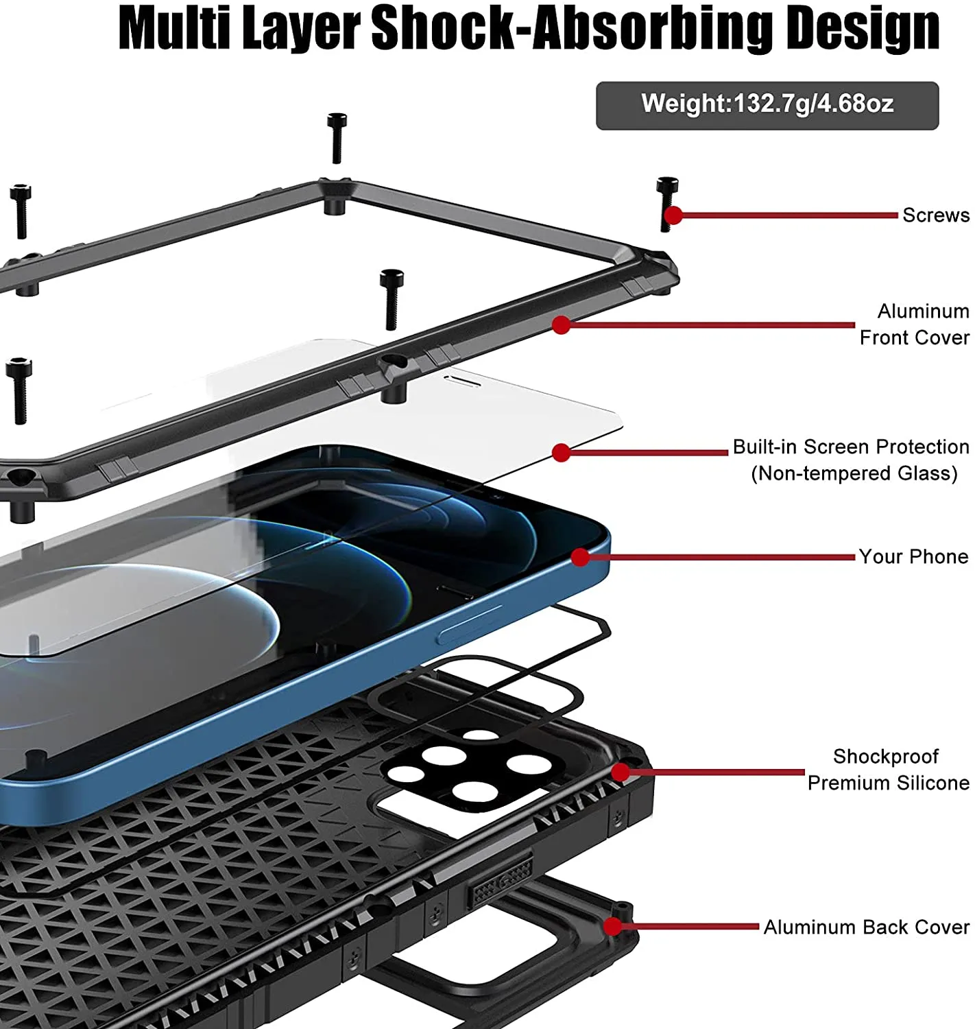 iPhone 12 Pro Max Metal Waterproof Case