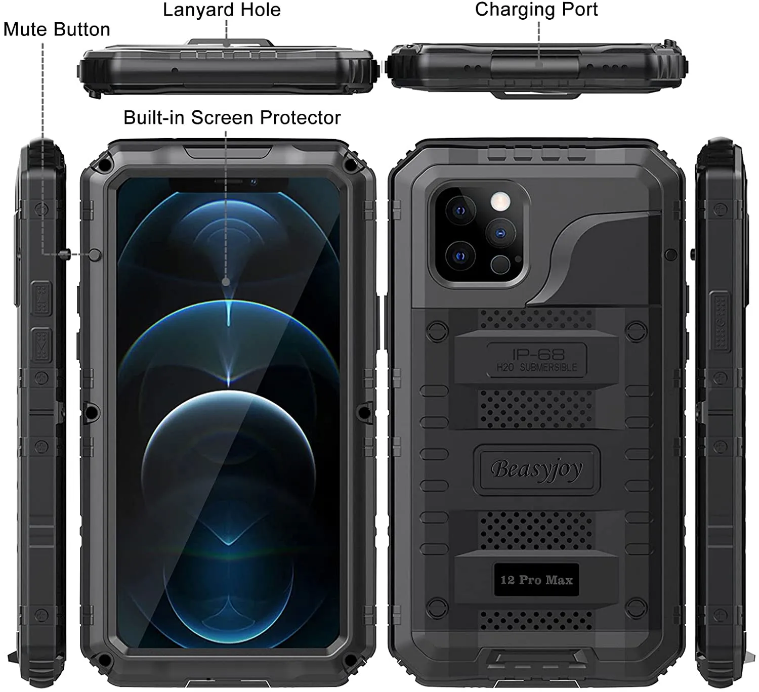 iPhone 12 Pro Max Metal Waterproof Case