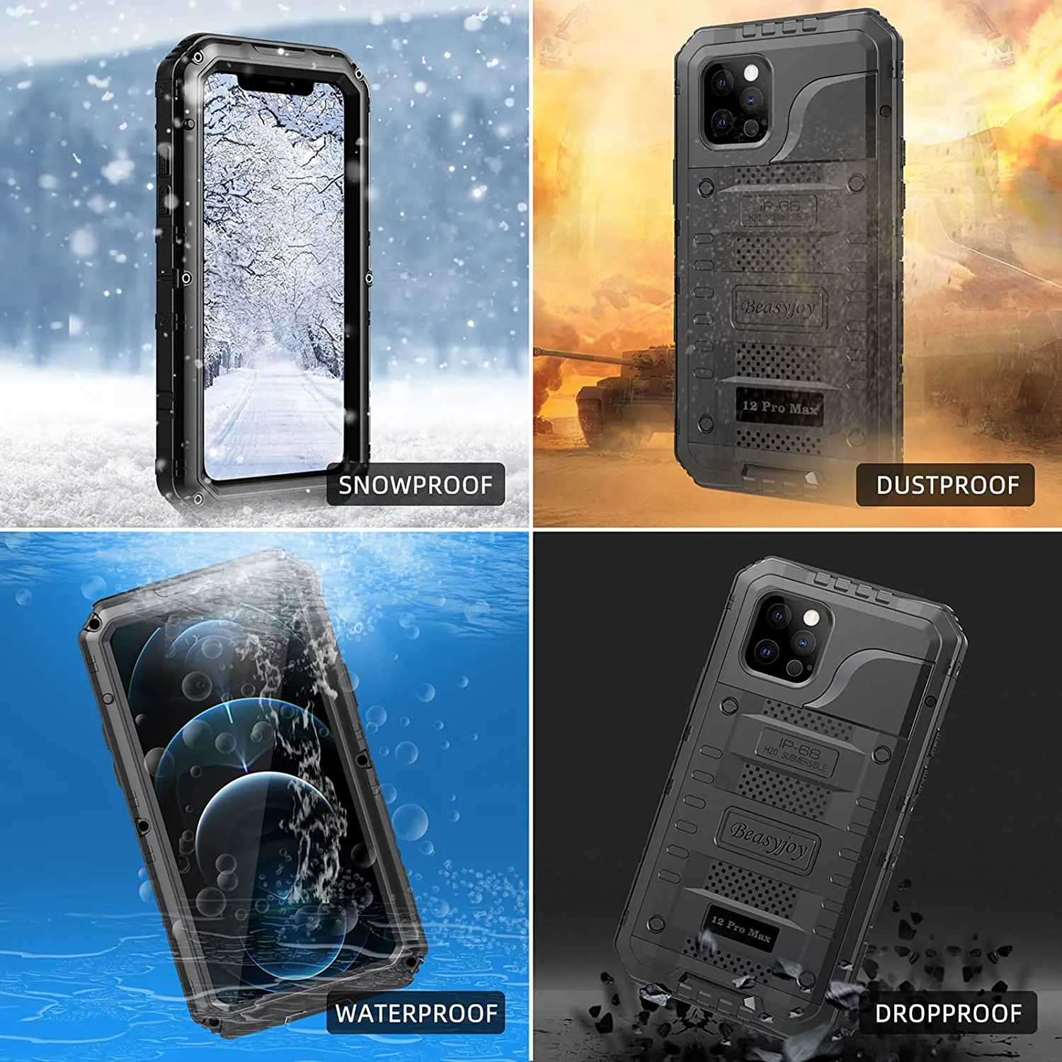 iPhone 12 Pro Max Metal Waterproof Case