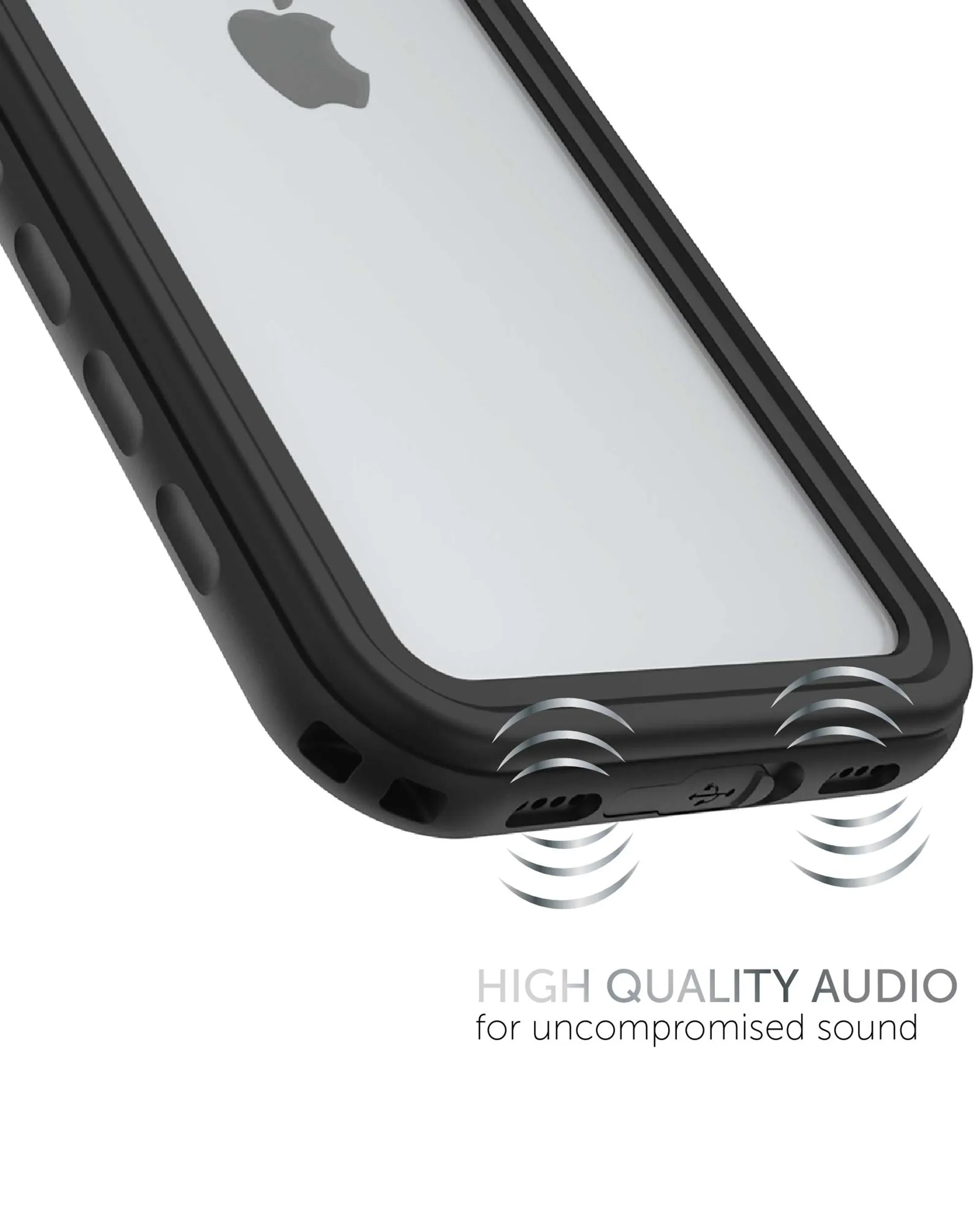 iPhone 12 Tidal Waterproof Phone Case - Black/Clear