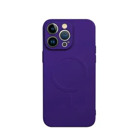 iPhone 14 Pro Max MagSafe silicone case with camera protection - Purple