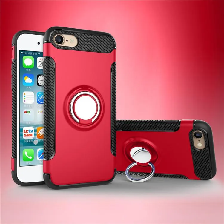 iPhone 8 plus  Case Ring Holder Kickstand Function 360 Degree Rotating Ring Holder Grip Case TPU