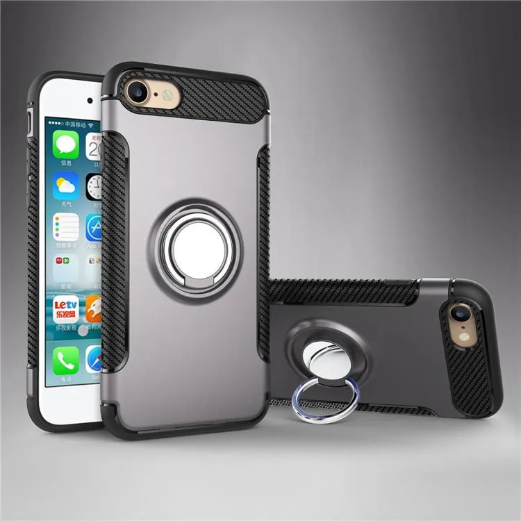 iPhone 8 plus  Case Ring Holder Kickstand Function 360 Degree Rotating Ring Holder Grip Case TPU