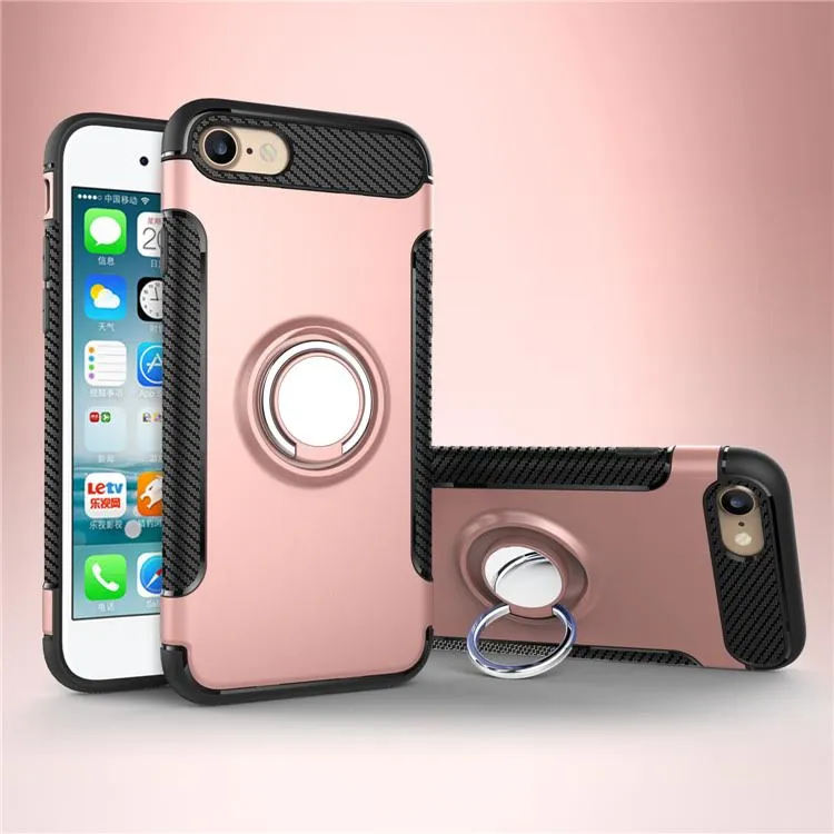 iPhone 8 plus  Case Ring Holder Kickstand Function 360 Degree Rotating Ring Holder Grip Case TPU