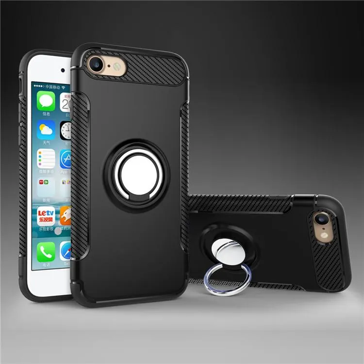 iPhone 8 plus  Case Ring Holder Kickstand Function 360 Degree Rotating Ring Holder Grip Case TPU