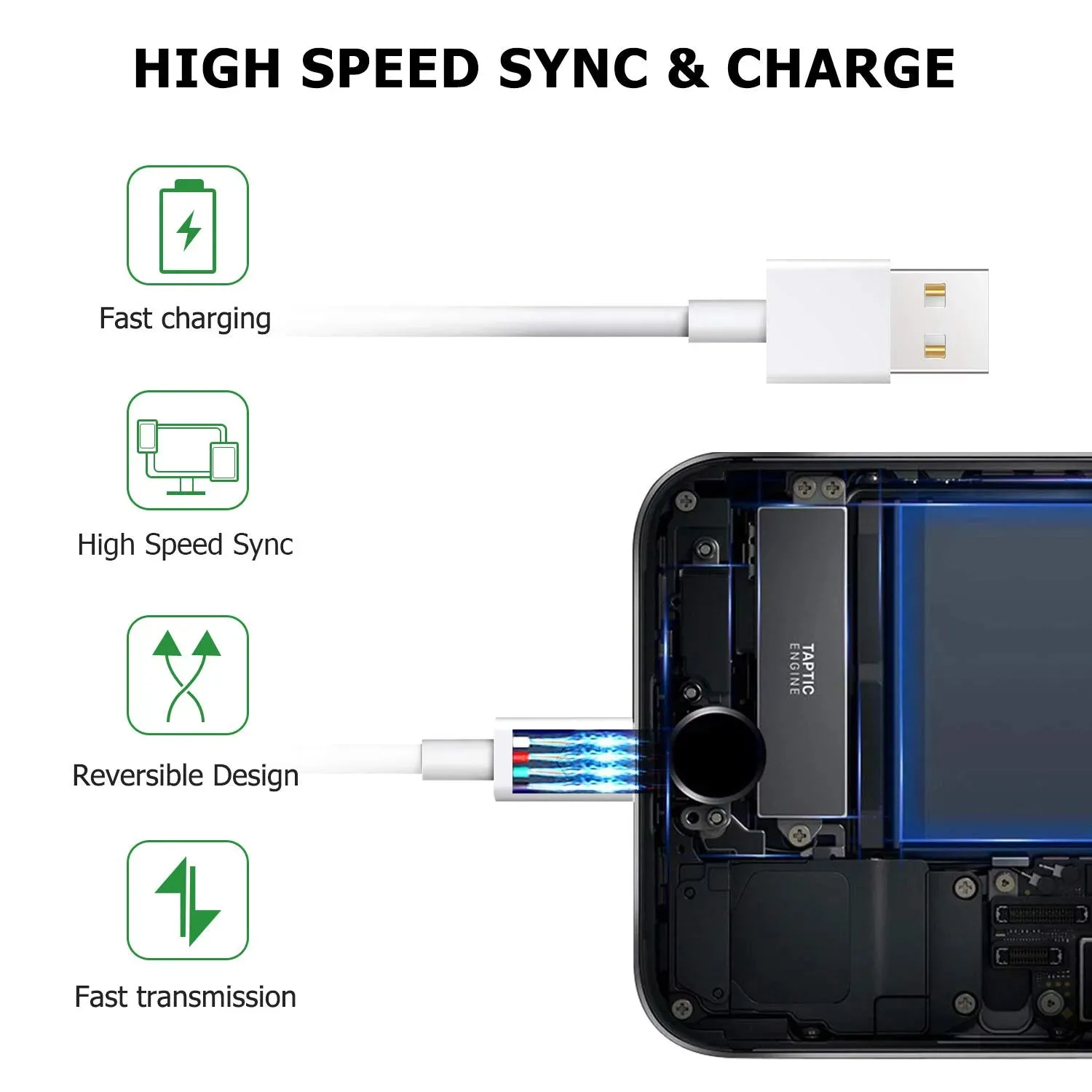 iPhone Charger Lightning Cable Set, Ixir, 2x 10FT USB Cable, Compatible with iPhone13/12/11/ Xs,Xs Max,XR,X,8,8 Plus,7,7 Plus,6S,6S Plus,iPad Air,Mini/iPod Touch/Case Charging Cord