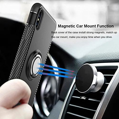 iPhone X Case Ring Holder Kickstand Function 360 Degree Rotating Ring Holder Grip Case TPU