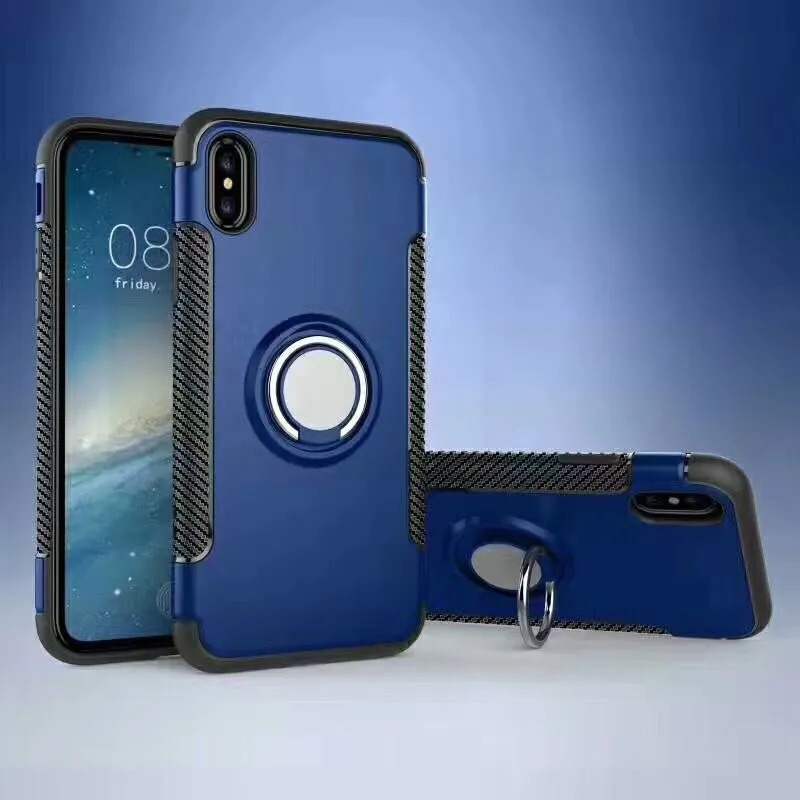 iPhone X Case Ring Holder Kickstand Function 360 Degree Rotating Ring Holder Grip Case TPU